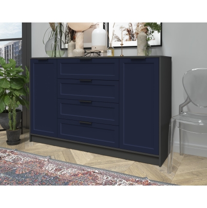 Тумба Тренд КТ-Т160 (Антрацит ЛДСП/ Индиго ЛМДФ) Ш1600 В1020 Г451 Тумба Тренд КТ-Т160 (Антрацит ЛДСП/ Индиго ЛМДФ) Ш1600 В1020 Г451